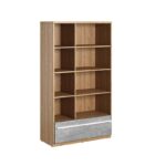 Regał Plano PN-03 dąb nash/biały/beton Lenart