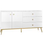 Komoda Goldin 04 biały połysk / złoty ML Meble