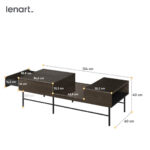 Stolik kawowy Piemonte PE-08 - jesion portland / czarny  Lenart - obrazek 2