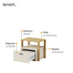Stolik nocny LENNY LY-07 dąb artisan/beż/truflowy Lenart - obrazek 5