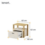 Stolik nocny LENNY LY-07 dąb artisan/beż/truflowy Lenart - obrazek 3