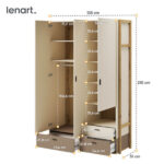 Szafa 3d3s LENNY LY-01 dąb artisan/beż/truflowy Lenart - obrazek 4