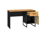 Biurko Colt 07 dąb craft złoty + czarny + stal premium  ML MEBLE - obrazek 2