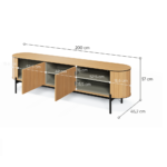 Komoda RTV ROTTO RT-06 2d 200 dąb vincenza/eukaliptus Lenart - obrazek 3