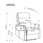 Fotel rozkładany Jamal Halmar - obrazek 3